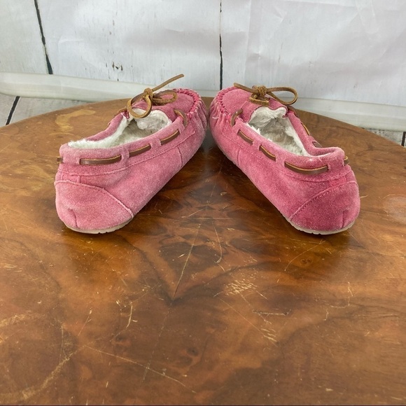 Purple leather lined slippers with rubber soles - Picture 5 of 8